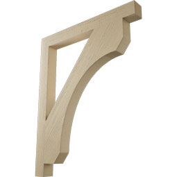 Ekena Millwork - BKTUR035X34X42LEC05RCPR - Timberthane Faux Wood Legacy Style Bracket, Block Ends, 3 1/2"W x 34"D x 42"H, Primed Tan