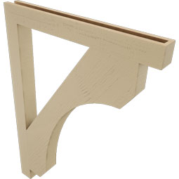 Ekena Millwork - BKTUR035X34X46LEC05RCPR - Timberthane Faux Wood Legacy Style Bracket, Block Ends, 3 1/2"W x 34"D x 46"H, Primed Tan