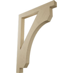 Ekena Millwork - BKTUR035X34X46LEC05RCPR - Timberthane Faux Wood Legacy Style Bracket, Block Ends, 3 1/2"W x 34"D x 46"H, Primed Tan