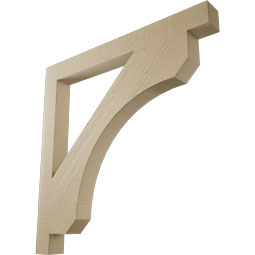 Ekena Millwork - BKTUR035X36X36LEC05RCPR - Timberthane Faux Wood Legacy Style Bracket, Block Ends, 3 1/2"W x 36"D x 36"H, Primed Tan