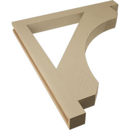 Ekena Millwork - BKTUR035X36X40LEC05RCPR - Timberthane Faux Wood Legacy Style Bracket, Block Ends, 3 1/2"W x 36"D x 40"H, Primed Tan