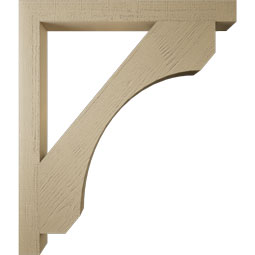 Ekena Millwork - BKTUR035X36X42LEC05RCPR - Timberthane Faux Wood Legacy Style Bracket, Block Ends, 3 1/2"W x 36"D x 42"H, Primed Tan