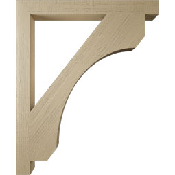 Ekena Millwork - BKTUR035X36X44LEC05RCPR - Timberthane Faux Wood Legacy Style Bracket, Block Ends, 3 1/2"W x 36"D x 44"H, Primed Tan