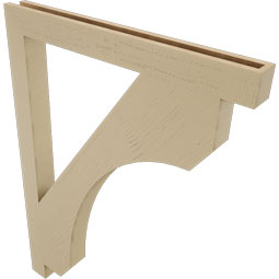 Ekena Millwork - BKTUR035X36X48LEC05RCPR - Timberthane Faux Wood Legacy Style Bracket, Block Ends, 3 1/2"W x 36"D x 48"H, Primed Tan