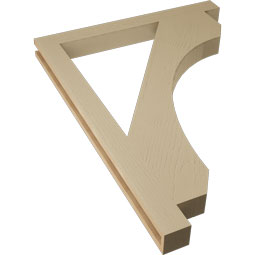 Ekena Millwork - BKTUR035X36X48LEC05RCPR - Timberthane Faux Wood Legacy Style Bracket, Block Ends, 3 1/2"W x 36"D x 48"H, Primed Tan