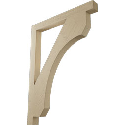 Ekena Millwork - BKTUR035X36X48LEC05RCPR - Timberthane Faux Wood Legacy Style Bracket, Block Ends, 3 1/2"W x 36"D x 48"H, Primed Tan