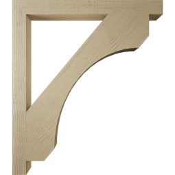Ekena Millwork - BKTUR035X38X44LEC05RCPR - Timberthane Faux Wood Legacy Style Bracket, Block Ends, 3 1/2"W x 38"D x 44"H, Primed Tan