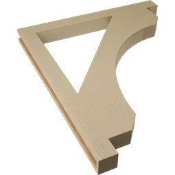 Ekena Millwork - BKTUR035X38X44LEC05RCPR - Timberthane Faux Wood Legacy Style Bracket, Block Ends, 3 1/2"W x 38"D x 44"H, Primed Tan