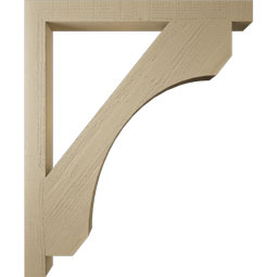 Ekena Millwork - BKTUR035X38X46LEC05RCPR - Timberthane Faux Wood Legacy Style Bracket, Block Ends, 3 1/2"W x 38"D x 46"H, Primed Tan