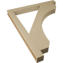 Ekena Millwork - BKTUR035X38X46LEC05RCPR - Timberthane Faux Wood Legacy Style Bracket, Block Ends, 3 1/2"W x 38"D x 46"H, Primed Tan