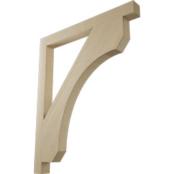 Ekena Millwork - BKTUR035X38X46LEC05RCPR - Timberthane Faux Wood Legacy Style Bracket, Block Ends, 3 1/2"W x 38"D x 46"H, Primed Tan