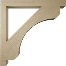 Ekena Millwork - BKTUR035X40X40LEC05RCPR - Timberthane Faux Wood Legacy Style Bracket, Block Ends, 3 1/2"W x 40"D x 40"H, Primed Tan