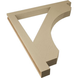 Ekena Millwork - BKTUR035X40X44LEC05RCPR - Timberthane Faux Wood Legacy Style Bracket, Block Ends, 3 1/2"W x 40"D x 44"H, Primed Tan