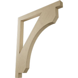 Ekena Millwork - BKTUR035X40X48LEC05RCPR - Timberthane Faux Wood Legacy Style Bracket, Block Ends, 3 1/2"W x 40"D x 48"H, Primed Tan