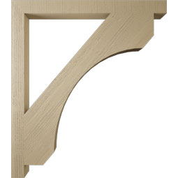 Ekena Millwork - BKTUR035X42X48LEC05RCPR - Timberthane Faux Wood Legacy Style Bracket, Block Ends, 3 1/2"W x 42"D x 48"H, Primed Tan