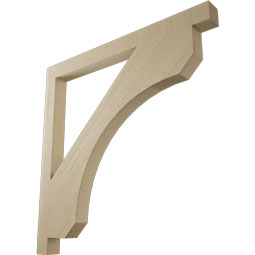 Ekena Millwork - BKTUR035X44X44LEC05RCPR - Timberthane Faux Wood Legacy Style Bracket, Block Ends, 3 1/2"W x 44"D x 44"H, Primed Tan