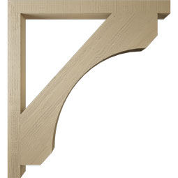 Ekena Millwork - BKTUR035X44X48LEC05RCPR - Timberthane Faux Wood Legacy Style Bracket, Block Ends, 3 1/2"W x 44"D x 48"H, Primed Tan
