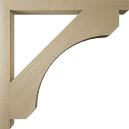 Ekena Millwork - BKTUR035X46X46LEC05RCPR - Timberthane Faux Wood Legacy Style Bracket, Block Ends, 3 1/2"W x 46"D x 46"H, Primed Tan
