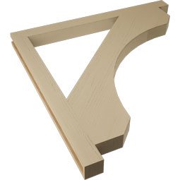 Ekena Millwork - BKTUR035X46X46LEC05RCPR - Timberthane Faux Wood Legacy Style Bracket, Block Ends, 3 1/2"W x 46"D x 46"H, Primed Tan
