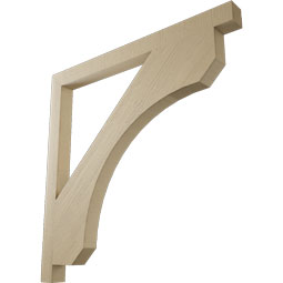 Ekena Millwork - BKTUR035X46X46LEC05RCPR - Timberthane Faux Wood Legacy Style Bracket, Block Ends, 3 1/2"W x 46"D x 46"H, Primed Tan