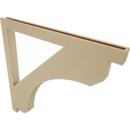 Ekena Millwork - BKTUR035X48X48LEC05RCPR - Timberthane Faux Wood Legacy Style Bracket, Block Ends, 3 1/2"W x 48"D x 48"H, Primed Tan