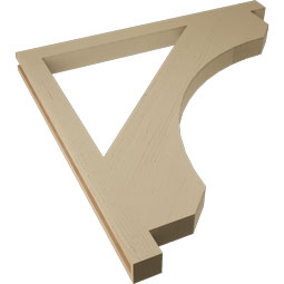 Ekena Millwork - BKTUR035X48X48LEC05RCPR - Timberthane Faux Wood Legacy Style Bracket, Block Ends, 3 1/2"W x 48"D x 48"H, Primed Tan