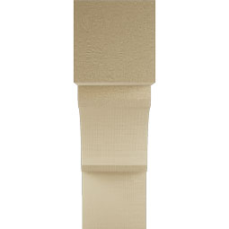 Ekena Millwork - BKTUR055X18X18LEC05RCPR - Timberthane Faux Wood Legacy Style Bracket, Block Ends, 5 1/2"W x 18"D x 18"H, Primed Tan