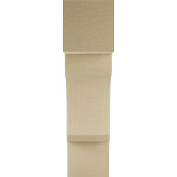 Ekena Millwork - BKTUR055X18X22LEC05RCPR - Timberthane Faux Wood Legacy Style Bracket, Block Ends, 5 1/2"W x 18"D x 22"H, Primed Tan