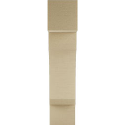 Ekena Millwork - BKTUR055X18X26LEC05RCPR - Timberthane Faux Wood Legacy Style Bracket, Block Ends, 5 1/2"W x 18"D x 26"H, Primed Tan