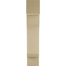 Ekena Millwork - BKTUR055X18X30LEC05RCPR - Timberthane Faux Wood Legacy Style Bracket, Block Ends, 5 1/2"W x 18"D x 30"H, Primed Tan