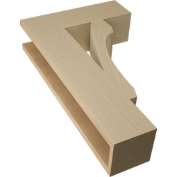 Ekena Millwork - BKTUR055X18X30LEC05RCPR - Timberthane Faux Wood Legacy Style Bracket, Block Ends, 5 1/2"W x 18"D x 30"H, Primed Tan