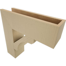 Ekena Millwork - BKTUR055X20X20LEC05RCPR - Timberthane Faux Wood Legacy Style Bracket, Block Ends, 5 1/2"W x 20"D x 20"H, Primed Tan