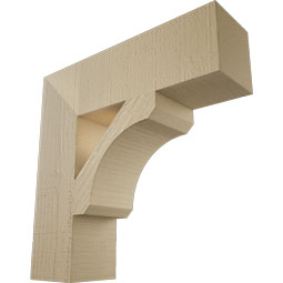 Ekena Millwork - BKTUR055X20X20LEC05RCPR - Timberthane Faux Wood Legacy Style Bracket, Block Ends, 5 1/2"W x 20"D x 20"H, Primed Tan