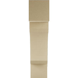 Ekena Millwork - BKTUR055X20X24LEC05RCPR - Timberthane Faux Wood Legacy Style Bracket, Block Ends, 5 1/2"W x 20"D x 24"H, Primed Tan
