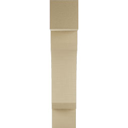 Ekena Millwork - BKTUR055X20X28LEC05RCPR - Timberthane Faux Wood Legacy Style Bracket, Block Ends, 5 1/2"W x 20"D x 28"H, Primed Tan