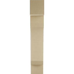 Ekena Millwork - BKTUR055X20X32LEC05RCPR - Timberthane Faux Wood Legacy Style Bracket, Block Ends, 5 1/2"W x 20"D x 32"H, Primed Tan