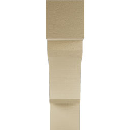 Ekena Millwork - BKTUR055X22X22LEC05RCPR - Timberthane Faux Wood Legacy Style Bracket, Block Ends, 5 1/2"W x 22"D x 22"H, Primed Tan