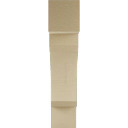 Ekena Millwork - BKTUR055X22X26LEC05RCPR - Timberthane Faux Wood Legacy Style Bracket, Block Ends, 5 1/2"W x 22"D x 26"H, Primed Tan