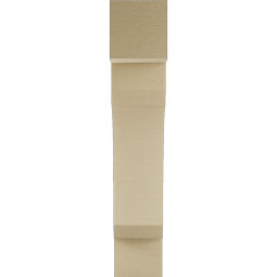 Ekena Millwork - BKTUR055X22X30LEC05RCPR - Timberthane Faux Wood Legacy Style Bracket, Block Ends, 5 1/2"W x 22"D x 30"H, Primed Tan