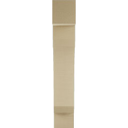 Ekena Millwork - BKTUR055X22X34LEC05RCPR - Timberthane Faux Wood Legacy Style Bracket, Block Ends, 5 1/2"W x 22"D x 34"H, Primed Tan