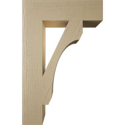 Ekena Millwork - BKTUR055X22X34LEC05RCPR - Timberthane Faux Wood Legacy Style Bracket, Block Ends, 5 1/2"W x 22"D x 34"H, Primed Tan