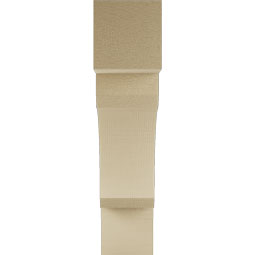 Ekena Millwork - BKTUR055X24X24LEC05RCPR - Timberthane Faux Wood Legacy Style Bracket, Block Ends, 5 1/2"W x 24"D x 24"H, Primed Tan