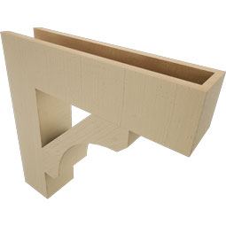 Ekena Millwork - BKTUR055X24X24LEC05RCPR - Timberthane Faux Wood Legacy Style Bracket, Block Ends, 5 1/2"W x 24"D x 24"H, Primed Tan