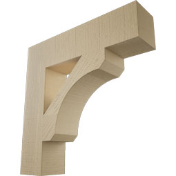 Ekena Millwork - BKTUR055X24X24LEC05RCPR - Timberthane Faux Wood Legacy Style Bracket, Block Ends, 5 1/2"W x 24"D x 24"H, Primed Tan