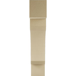 Ekena Millwork - BKTUR055X24X28LEC05RCPR - Timberthane Faux Wood Legacy Style Bracket, Block Ends, 5 1/2"W x 24"D x 28"H, Primed Tan