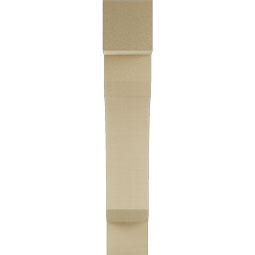 Ekena Millwork - BKTUR055X24X32LEC05RCPR - Timberthane Faux Wood Legacy Style Bracket, Block Ends, 5 1/2"W x 24"D x 32"H, Primed Tan