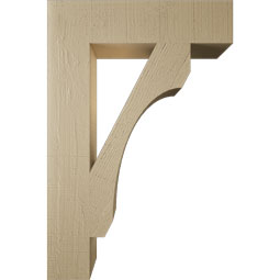 Ekena Millwork - BKTUR055X24X36LEC05RCPR - Timberthane Faux Wood Legacy Style Bracket, Block Ends, 5 1/2"W x 24"D x 36"H, Primed Tan
