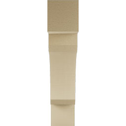 Ekena Millwork - BKTUR055X26X26LEC05RCPR - Timberthane Faux Wood Legacy Style Bracket, Block Ends, 5 1/2"W x 26"D x 26"H, Primed Tan