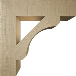 Ekena Millwork - BKTUR055X26X26LEC05RCPR - Timberthane Faux Wood Legacy Style Bracket, Block Ends, 5 1/2"W x 26"D x 26"H, Primed Tan
