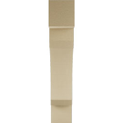 Ekena Millwork - BKTUR055X26X30LEC05RCPR - Timberthane Faux Wood Legacy Style Bracket, Block Ends, 5 1/2"W x 26"D x 30"H, Primed Tan